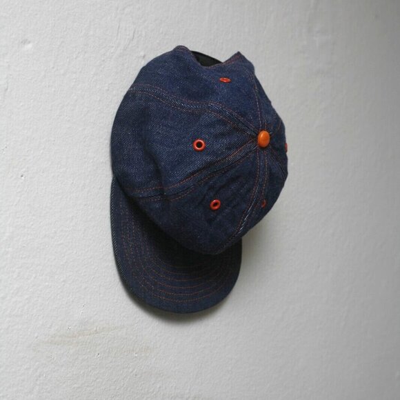 Vintage 70s Denim Trucker Snapback Hat Cap Blank USA Made - Picture 1 of 5